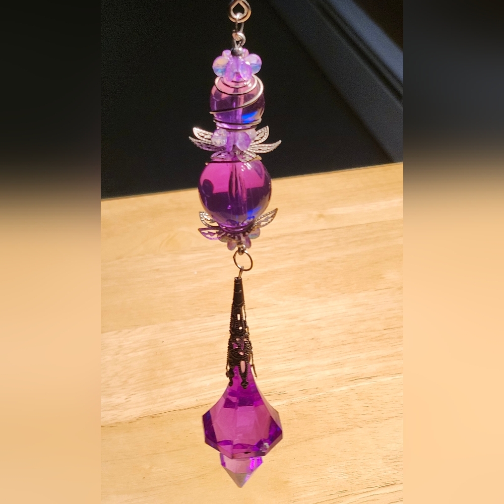 Elegant Purple Resin Suncatcher Ornament